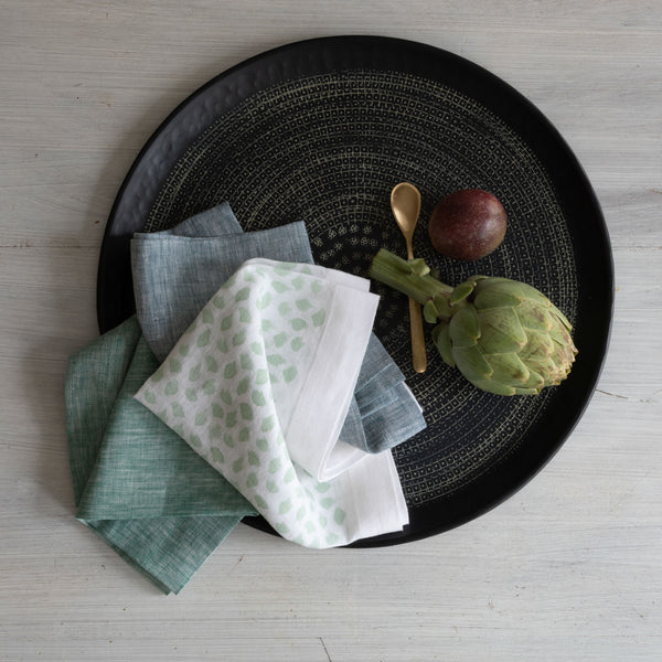 Celadon shown with Lotus Linen