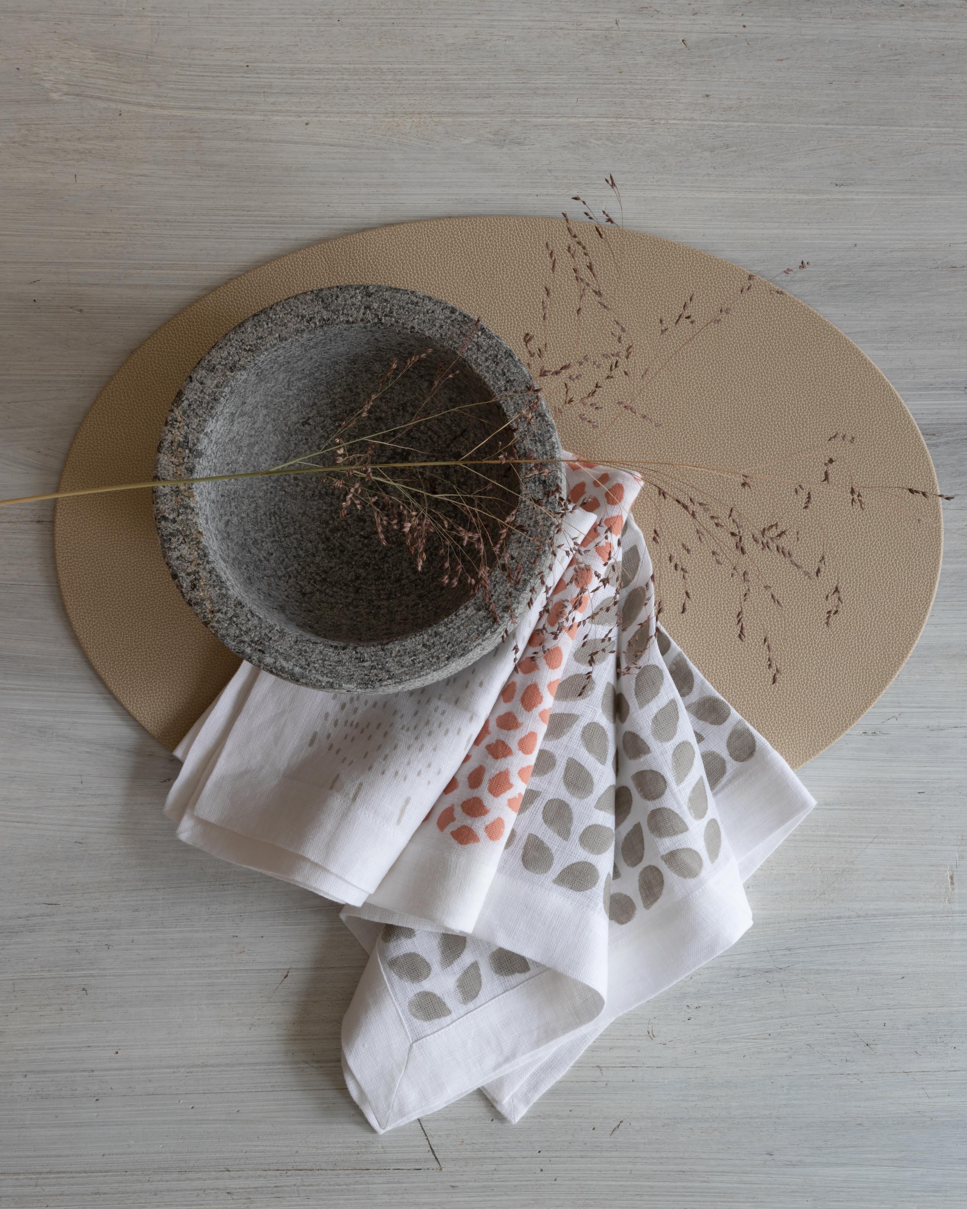 Stone Napkin shown with Rain and Confetti