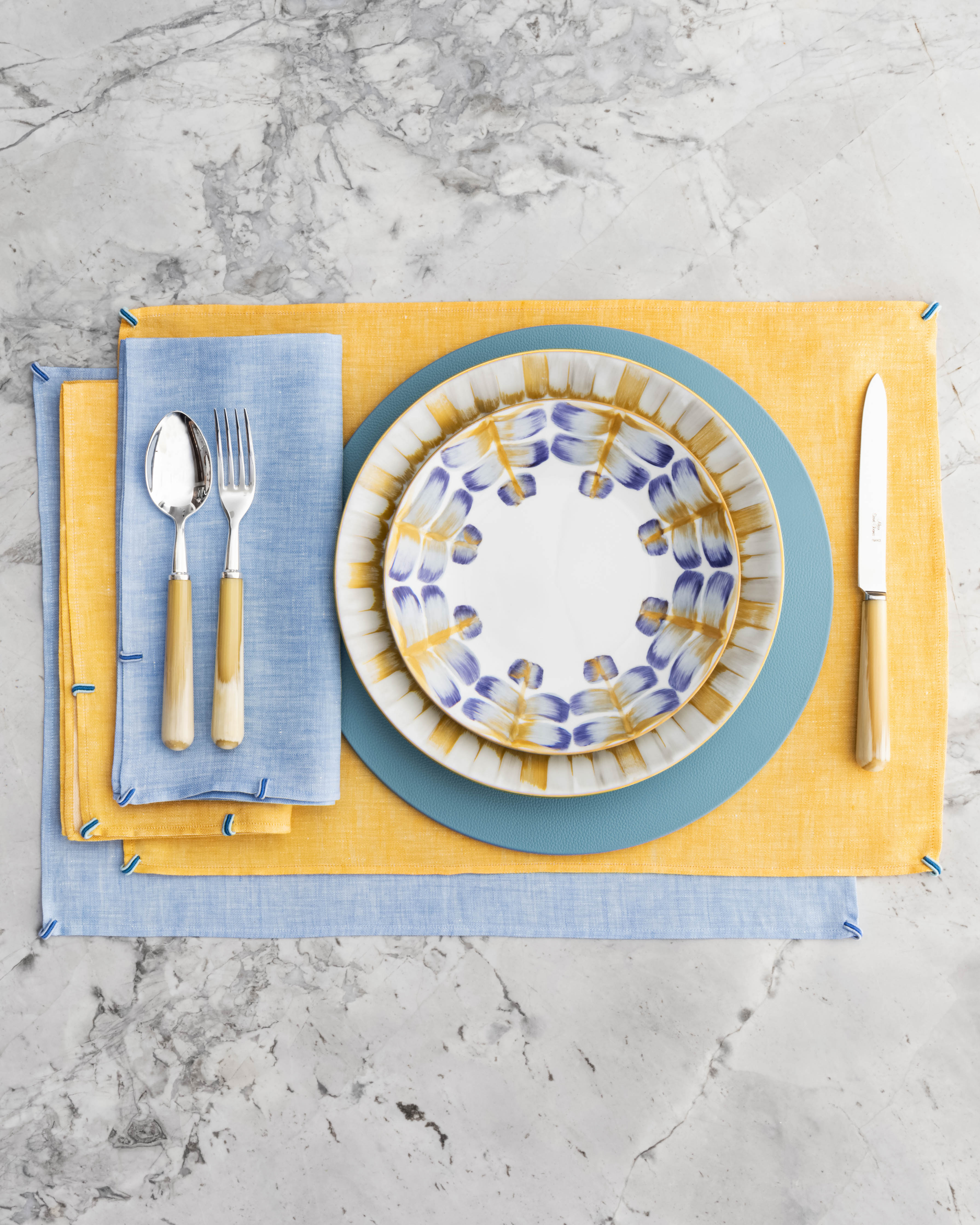 Goldenrod/Blue & Sky Blue