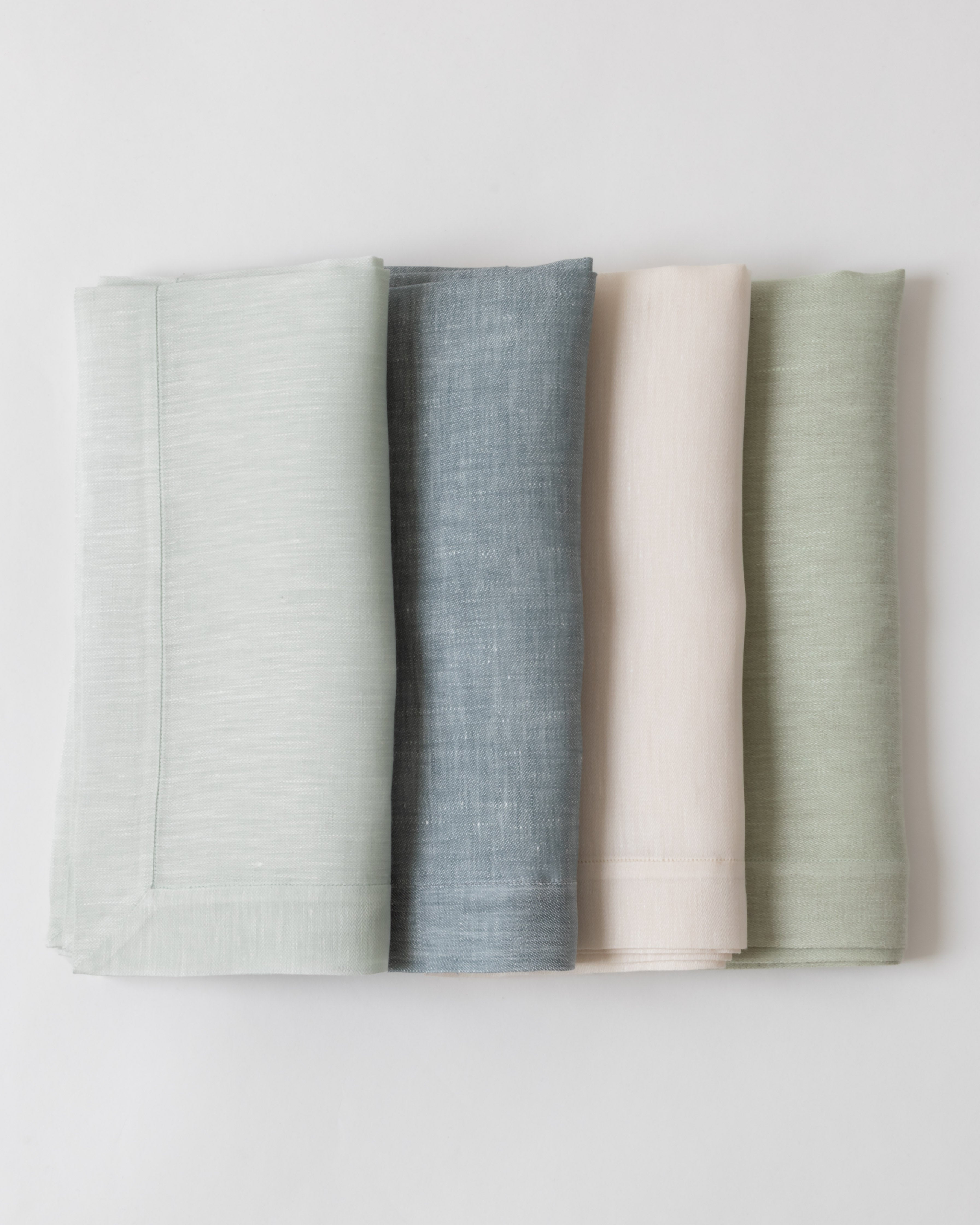 Celadon, French Blue, Ivory, Olive Green